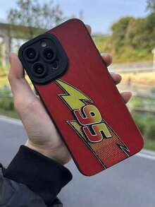1-1pc New Creative Red 95 Pattern Protective Phone Case Compatible With Iphone 16 Pro Max, 11/12/13/14 Plus, XR/7/8 Plus/15 PM Waterproof Shockproof Anti-Fall Scratch Resistant - Style1 (1PCS) - View 5