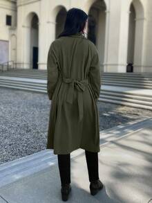 EMERY ROSE Cappotto trench con collo a bavero, maniche raglan, doppio petto e cintura