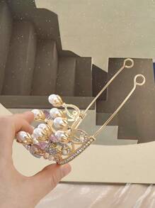 1 Stück Prinzessinen-Stil Krone & Schmetterling Strass Haarschmuck, geeignet für Hochzeit, Braut, Party, Geburtstag und täglichen Gebrauch