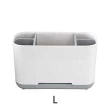 Home Toothbrush Bathroom Toothpaste Detachable Holder Desktop Storage Box With Drainage Bathroom Organizer Storage Rack - Grey - View 9
