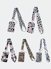 1 Stück Tier Leoparden Muster Zebra Muster Handyband Langes Band Süße Kuh Lanyard Schlüsselanhänger Kartenhalter Lanyard Auto Zubehör Taschenbehang Schule Tier Goth Y2k Taschenzubehör Lanyards mit ID Halter Auto Zubehör Taschenbehang