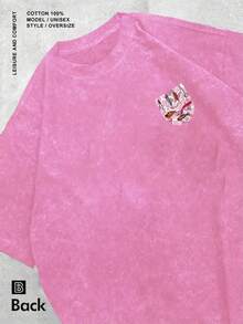 1 PCS Back's "CATCH YA LATER" Nests Cartoon Fishing Lures, Exposing The Alienated Paradox Of Outdoor Local Culture Co-Opted By Streetwear's Gender-Reconstruction & Fashionization, Spring/Summer/Fall Men Clothes, Regular Fit Shirt,  Halloween & Christmas & Thanksgiving Day & Valentine's Day & Pride & Father's Day & Easter & Mother's Day & New Year & Spring Festival, Men's Round Neck Printed Short Sleeve Casual Everyday T-Shirt, They Are Excellent Gifts For Friends And Family, 230g 100% Cotton T-Shirts Feature, A Youthful And Fashionable Design, Graphic Tees Men, Graphic Tees Women, Back To School Shirt, College Essential - Màu Hồng Tươi - Xem 2