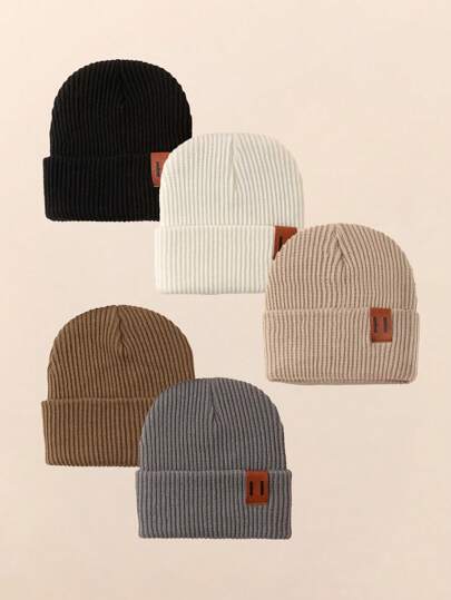 5Pieces Baby Beanie Hat, Children's Knitted Hats Warm Baby Knitted Hats Boys And Girls Cute Fashion Knitted Hats Daily Party Baby Knitted Hats Autumn And Winter