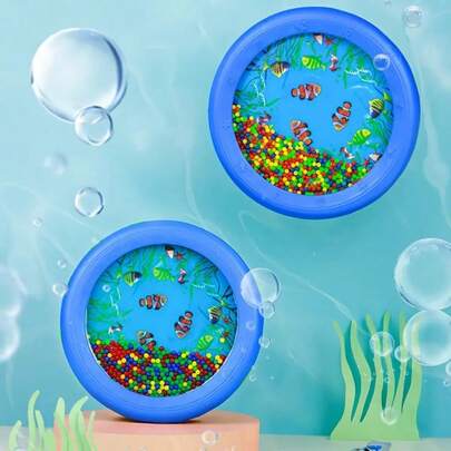 1pc Wave Drum, Mimics Wave Sound Instrument, Stage Performance Percussion, Durable Plastic, Vivid Ocean Life Design, Ideal For Relaxation And Concentration