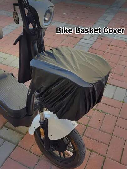 1 件黑色超大电动自行车前篮罩，防水篮袋，适用于电动摩托车自行车踏板车