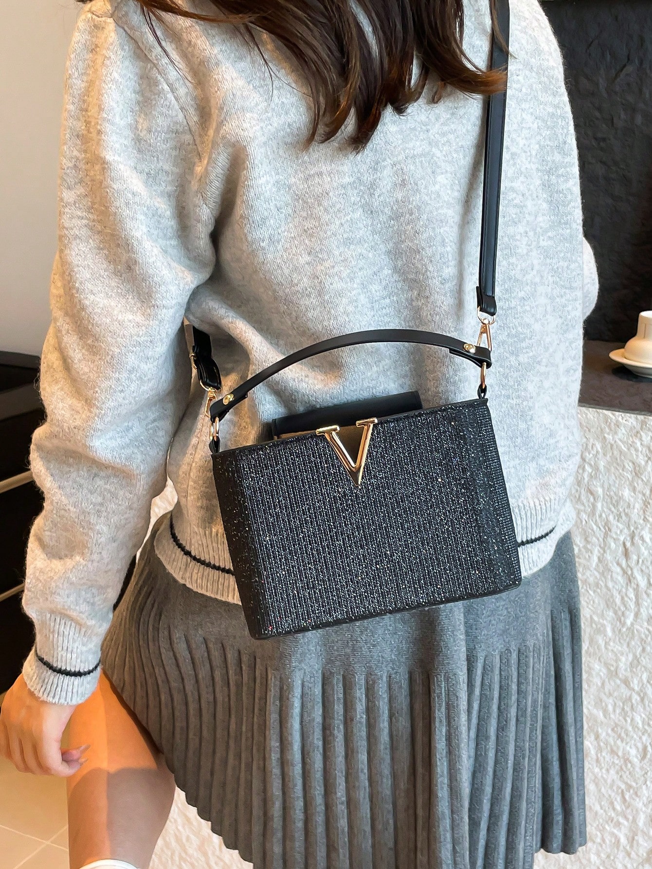 حقيبة يد نسائية فاخرة من علامة تجارية، حقيبة كبيرة...