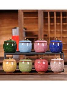 1 pezzo/6 pezzi Set regalo di urne per animali domestici in ceramica pregiata, vaso sigillato con finitura a craquelé per ceneri, capelli, denti di cani/gatti e commemorazione, adatto per vari animali domestici, regalo commemorativo per Ognissanti