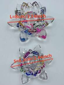 Crystal Lotus Centerpiece, Creative Home Decor Ornament For Living Room, Office Desk, Jewelry Cabinet - Multicolor - View 2
