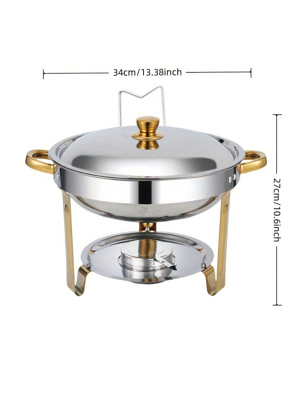 طقم صحن بوفيه من الفولاذ المقاوم للصدأ سعة 5 لتر،...