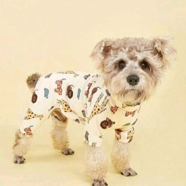 1pc Tiger Animal Print 4-Leg Pet Jumpsuit, Suitable For Cats And Small Dogs, Can Be Worn Daily