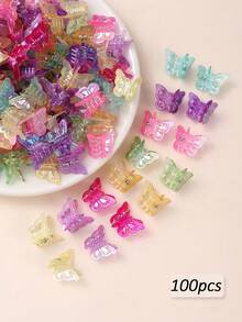 60 chiếc kẹp tóc hình bướm mini nhiều màu sắc dễ thương, thích hợp cho bé gái, quà tặng Ngày của Mẹ - Nhiều màu - Xem 11