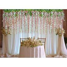 12 Pack 1 Piece 3.6 Feet Artificial Flowers Vines Artificial Fake Wisteria Vine Ratta Hanging Garland Silk Flowers String Home Party Wedding Decor (Pink)