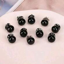 10/50 件女式衬衫胸针纽扣和收纳盒,可拆卸无缝纽扣别针,迷你胸针,适用于女式毛衣、披肩、连衣裙、婚礼 DIY 项目 - 黑色 - 查看 22