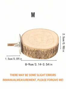 1 件鹦鹉栖木，带天然木平台，多种尺寸可选（6-7 厘米、8-9 厘米、10-12 厘米），包括用于固定鸟类栖木的螺丝、鹦鹉玩具、鸟类用品、鸟笼配件（由于批次差异，颜色略有不同）