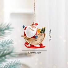 Conjunto de enfeites para árvore de Natal: Papai Noel e boneco de neve, decoração em resina, ideal para árvores de Natal, decoração de casa, presentes de Natal, lembrancinhas de festa, decoração natalina festiva e charmosa para o quarto no inverno.
