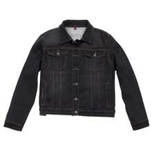 BELIME Chamarra  para Mujer  Liso    Casual    Mezclilla    Botón delantero  Bolsillo  Botón    Oversize   Diario  Formal y de noche  Vacaciones    Negra con Deslave  Managa Larga  65% Algodón