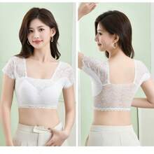 1pc/2pcs Mesh Camisole With Washable Underarm Sweat Pads, Invisible Plus Size Breathable Sweat Absorbing Pads, Thin Vest, Sweat Absorbing Camisole, Suitable For Underarm Sweat Protection For Women And Girls, Washable, Sweat-Wicking And Quick-Drying