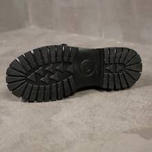 2025年春季新款复古英伦风休闲皮鞋，圆头，系带，厚底，防滑，大码女式平底鞋