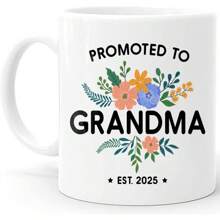 1pc Promoted To Grandma 2025 Ceramic Coffee Mug - 11oz Insulated, Reusable Multipurpose Cup, Machine Washable - Ideal Gift For New Grandmothers, Grandmother To Be, And First-Time Grandparents