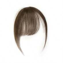 合成空气刘海假发女式迷你假刘海黑棕色假发接发适用于女孩、爪夹、发爪、发夹、发夹、发夹