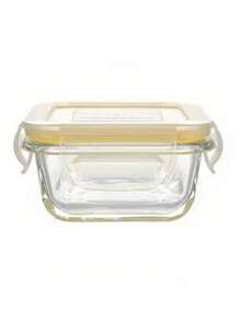 3个150毫升圆柱形和方形玻璃食品酱料储存容器，8.9英寸密封防漏可堆叠罐 - 彩色 - 查看 10