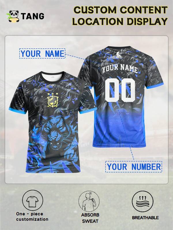 Maglia da calcio personalizzata, edizione speciale Brasile, con nome e numero personalizzati, comoda felpa sportiva a collo tondo, adatta per allenamento calcio, uso casual e come regalo