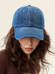 1 pezzo Cappellino da baseball in denim lavato - Stile minimalista, regolabile sul retro, visiera parasole, cappelli da uomo e donna, unisex per uso quotidiano e avventure all'aperto, adatto per tutte le stagioni