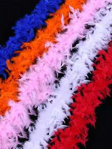 1pc Fluffy Faux Feather Scarf, Feather Shawl, Suitable For DIY Birthday Party Costumes, Wedding Photography Props, Stage Performance, Family Gatherings, Halloween Costumes, Concerts And Home Decor, Carnival Costumes And Accessories, Party Supplies. - Multicolor - View 4
