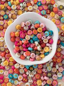 120/260 Stücke 7*4mm bunte Buchstaben Buchstaben Perlen, für DIY Armband, Halskette, Ohrring Schmuckherstellung Set