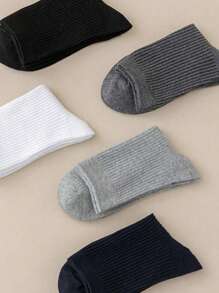 20/5/3/1 Pairs Men's Solid Color Soft Breathable Sports & Casual Mid-Calf Socks, Multi-Pack, All Season