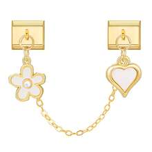 1pc Multifunctional Modular Jewelry Set - Golden Pendant Bracelet, Ring, Anklet, Floral, Star, Bow, Cherry Elements, Lightweight Luxury Design, Freely Combinable