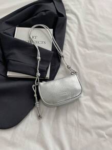 Borsa a tracolla mini con texture a litchi per donna, nuova borsa a spalla compatta e versatile per uso quotidiano