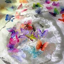 100Pcs Tiny Mix Butterflies Miniature - Fairy Garden Ornament, Micro Landscape DIY Crafts Decoration Gifts