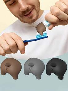 Tapas de pasta de dientes con forma de trasero de perro - Tapa de silicona a prueba de polvo para pasta de dientes, dispensador de tapa de pasta de dientes, tapas de pasta de dientes sueltas de silicona sin tapas, tapas de pasta de dientes limpias y a prueba de polvo, adecuadas para el baño, limpias y ordenadas - Tapas de pasta de dientes - Accesorios de baño - Fácil de usar, decoración de otoño para el hogar Decoración de vuelta a la escuela | Accesorios divertidos para dispensador de pasta de dientes Regalos de broma