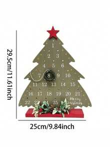 1 件木制圣诞降临节日历、圣诞倒计时木制日历、节日装饰红色冬季场景装饰（不含绳子）、圣诞派对、季节性装饰摆件 - 彩色 - 查看 4