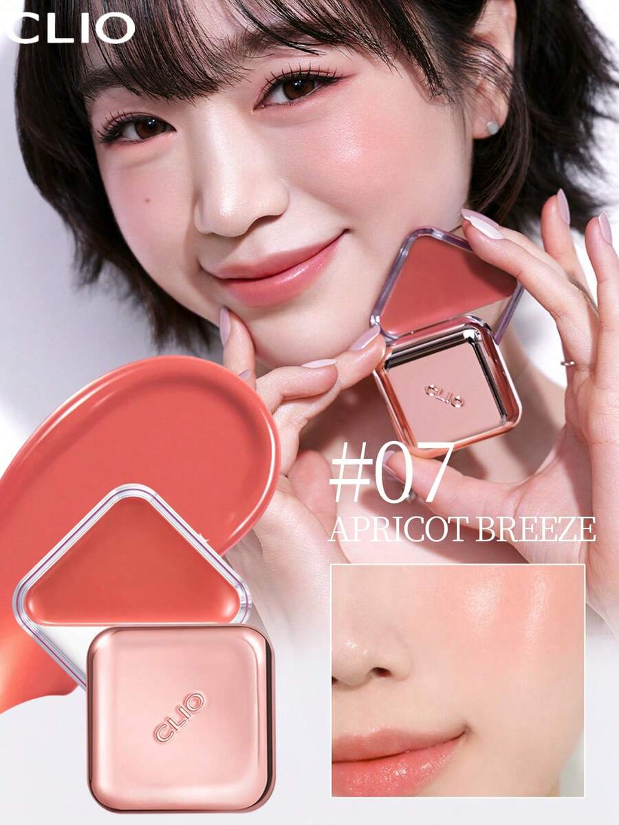 Clio K-Beauty 2合1唇頰染彩霜，奶油腮紅，自然光澤妝感，質地滑順好上妝，不油膩，方便攜行，奶油般好暈染