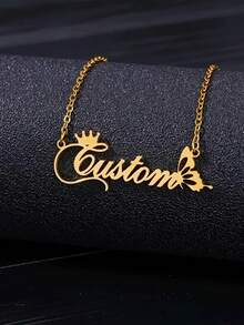 Collar con colgante de flor personalizado con nombre grabado en inglés - Cadena ajustable de acero inoxidable, regalo ideal para ella en su cumpleaños, Día de la Madre, Día de San Valentín