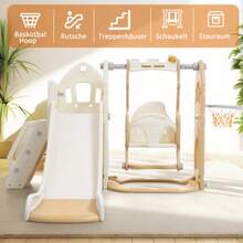 Premium 5-in-1 Multifunktionales Kinderspielset mit Schaukel, Rutsche & Kletterleiter – Inkl. Basketballkorb, Teleskop & Aufbewahrungsbox – Sicherer Indoor/Outdoor Spielplatz für Kinder – Robustes Gartenspielzeug für Kleinkinder ab 3 Jahren – Komplettes Kletterset mit Lernfunktionen – Platzsparendes Spielcenter für Garten, Terrasse und Wohnzimmer