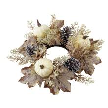 1pc Elegant Halloween Autumn Theme Decorative Candle Wreath. An Ideal Choice For Halloween Home Decor. Perfect For Decorating Your Dining Table, Fireplace Mantel Or Sideboard During The Halloween Season, Adding A Cozy Holiday Atmosphere To Any Space. (Candles Not Included) Halloween Decor, Room Decor, Christmas Decor, Home, Christmas Gift, Christmas Decoration - Multicolor - View 12