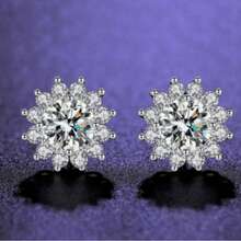 1 Paar runde elegant verzierte Zirkonia Ohrstecker, geeignet für Hochzeitskleider von Frauen, Dates, Valentinstaggeschenk