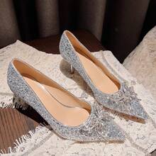 Women Pumps - 銀色3cm - 查看 2