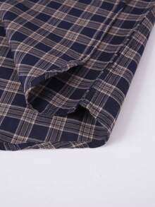 Luxury Wingtip Collar Dress Shirt For Groom, Stretch Comfort Fit, Wrinkle-Free & Breathable Fabric, Self-Tie Bow Tie, Black Tie Wedding & Gala Essentials - 深棕色格 - 查看 6