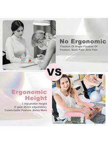 Adjustable U-Shaped Nail Technician Armrest - White PU Leather Nail Hand Rest - Multicolor - View 10