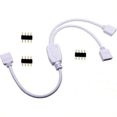 4 Pin LED Splitter Cable - RGB LED Strip 2 Way Splitter, 12inch, 1pc