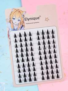 Elynique 80pcs Fluffy Lash Clusters False Eyelashes Natural Soft Manga False Eyelash C Curly Easy To Wear And Paste Enlarged Eyes Lifting Eye Tail Makeup Essential False Eyelash Lash Clusters, Eyelash Clusters, Individual Eyelashes, Lashes, Fake Lashes