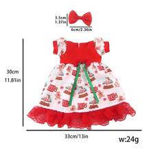 MSYO 18-Zoll American Girl Puppe Weihnachtsserie Kleiderset, inklusive Glockenärmel Weihnachtskleid, Weihnachts-Spitzenkleid, Haarclip, Schal, Puppenoutfit mit Winterweihnachtsblumen, ohne Puppe und Schuhe, tolles Geschenk zu Geburtstag, Feiertagen, Halloween für kleine Mädchen oder Freundinnen