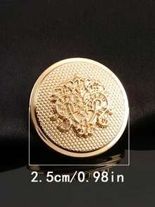 10 颗金色金属 3D 雕花纽扣，蘑菇形状，弧形边缘，手柄，网格纹理，复古图案，适用于西装、背心、大衣、裤子、家居日用、缝纫用品 - 金色 - 查看 8