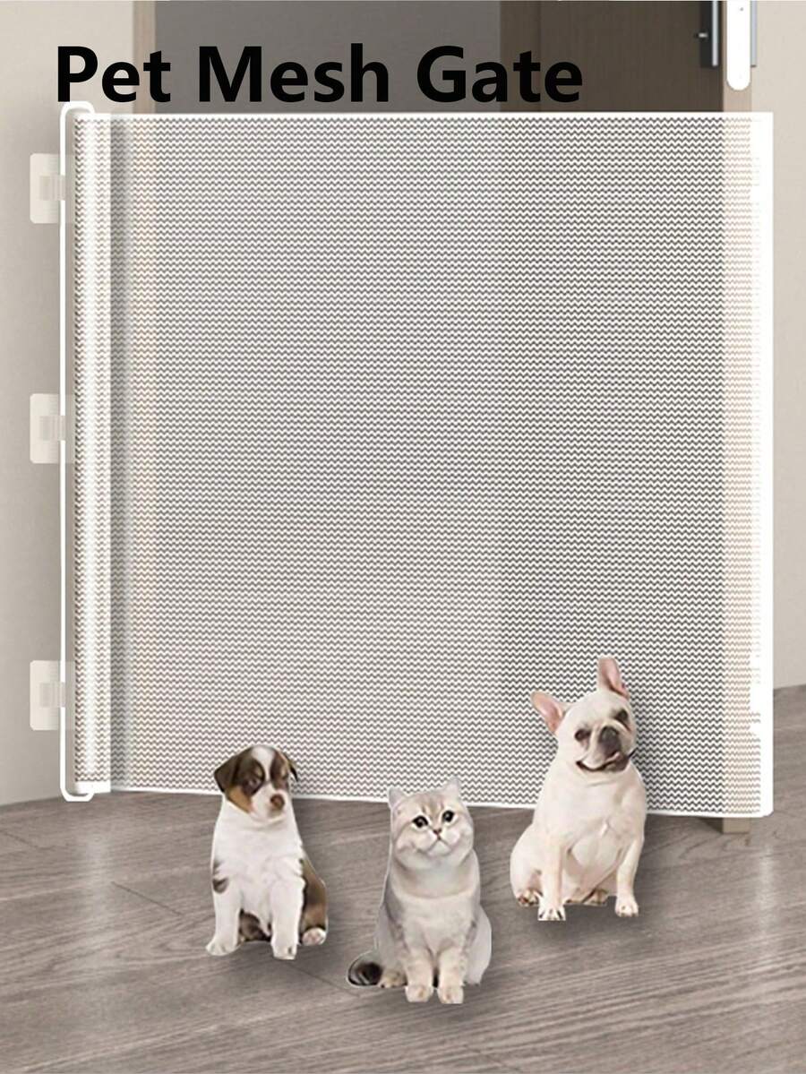 Retractable Pet Gate [Upgraded Anti-Climb Version], Universal For Cats & Dogs, Stair Barrier, Portable Foldable Safety Gate