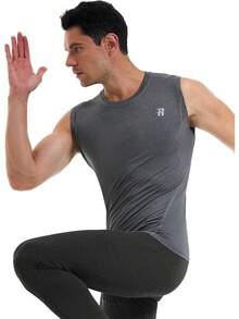 GYHSRunhit Sleeveless Compression Shirt Men Top Athletic Muscle Shirts Men - Grey - View 6