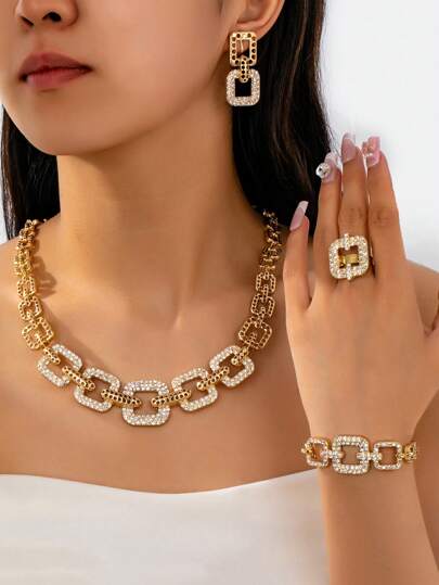 5 قطع مجموعة مجوهرات أنيقة للسيدات ، إكسسوارات موضة